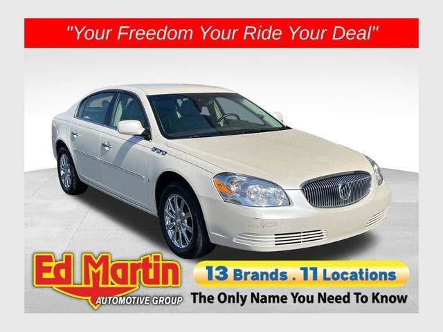2009 Buick Lucerne CXL-3 in White Diamond Tricoat — front three-quarter view