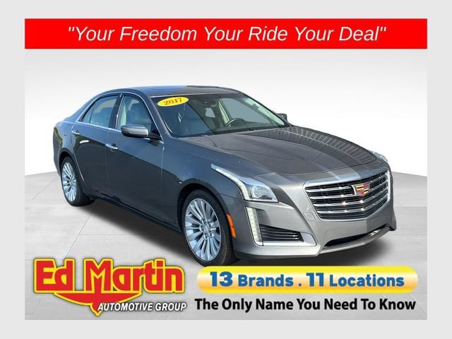 2017 Cadillac CTS Luxury AWD in Moonstone Metallic — front three-quarter view