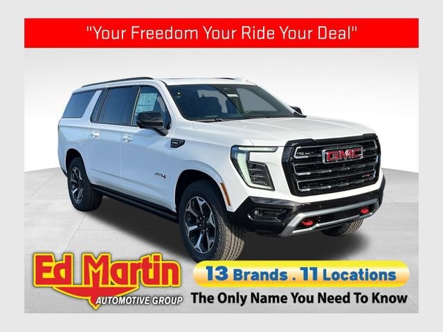 2026 GMC Yukon XL AT4 in Summit White — front three-quarter view