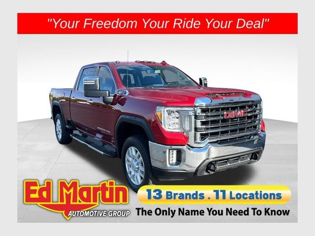 2023 GMC Sierra 2500 HD SLT in Cayenne Red Tintcoat — front three-quarter view