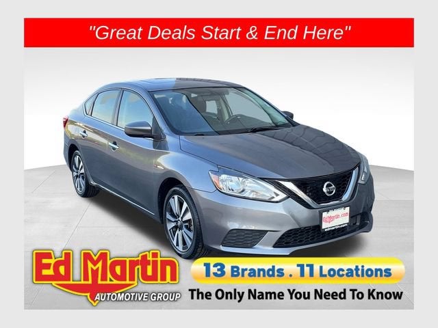 2019 Nissan Sentra SV in Gun Metallic — front three-quarter view
