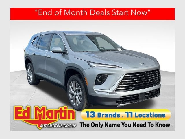 2026 Buick Enclave Preferred in Moonstone Gray Metallic — front three-quarter view