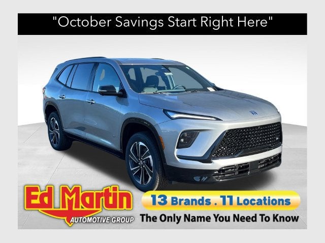 2026 Buick Enclave Sport Touring in Moonstone Gray Metallic — front three-quarter view