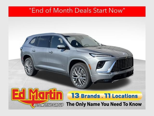 2026 Buick Enclave Avenir in Moonstone Gray Metallic — front three-quarter view
