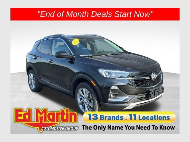2023 Buick Encore GX Essence in Ebony Twilight Metallic — front three-quarter view